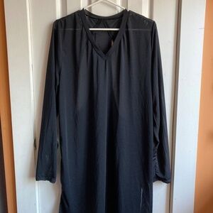 Black bathing suit cover long sleeve sheer SIZE LARGE/XLARGE